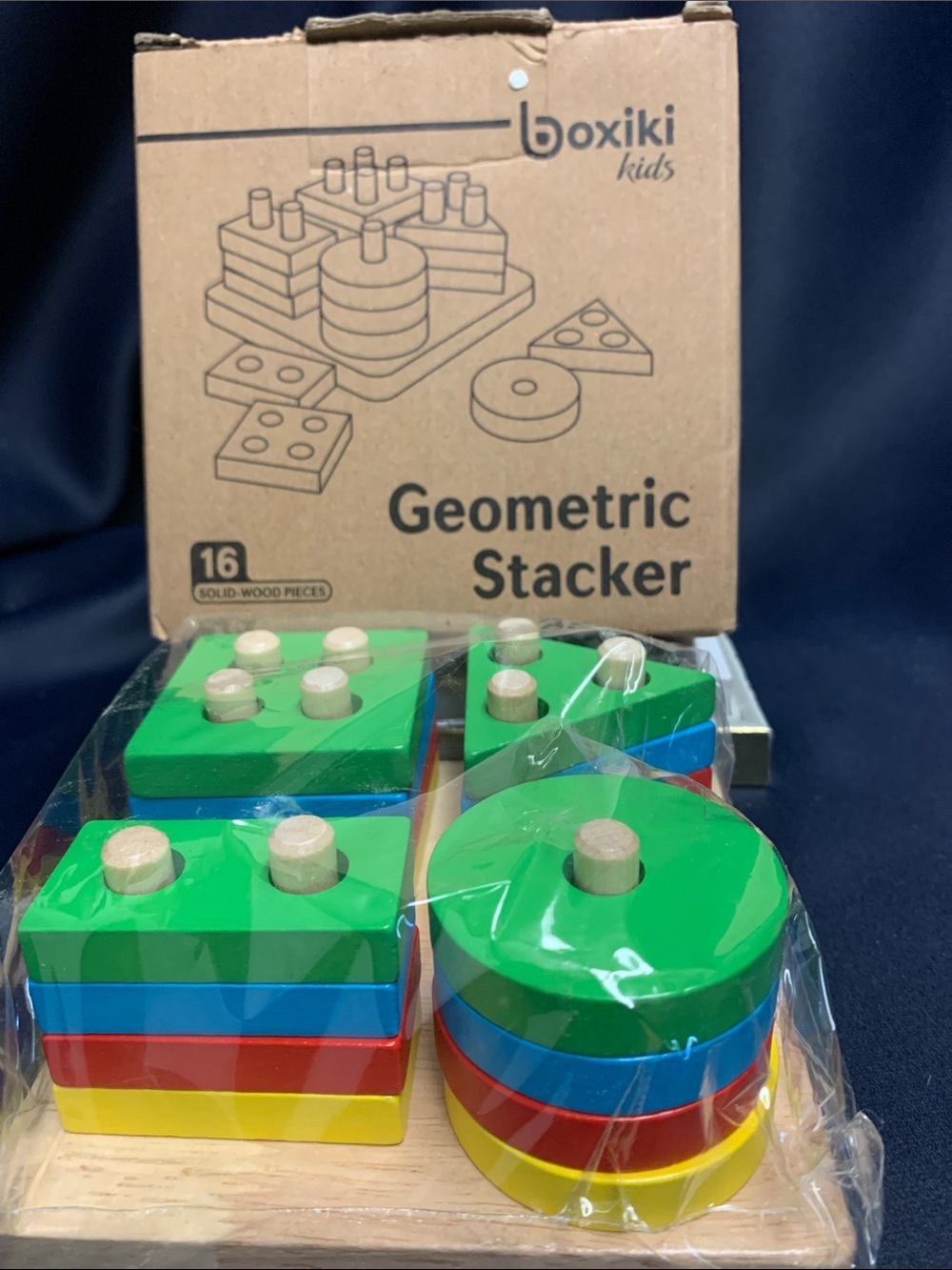 Wooden Stacking Shape Sorter Toy - Green